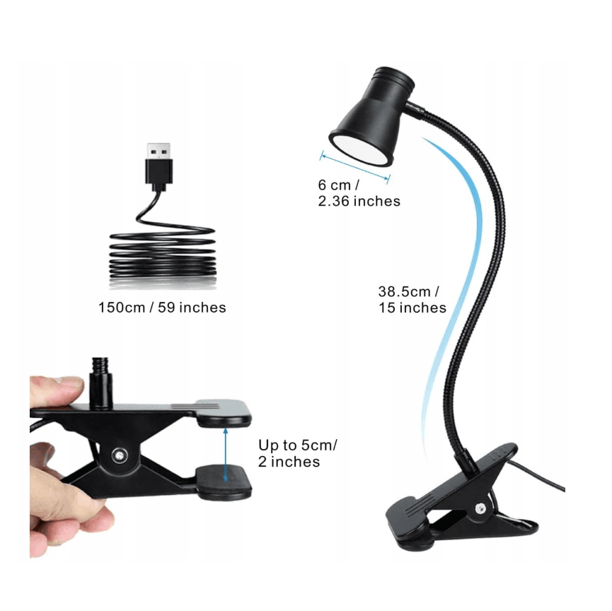 NAMKY USB LED Lampka Biurkowa z Klipsem NAMKY USB LED Lampka Biurkowa z Klipsem - Oświetlenie wewnętrzne