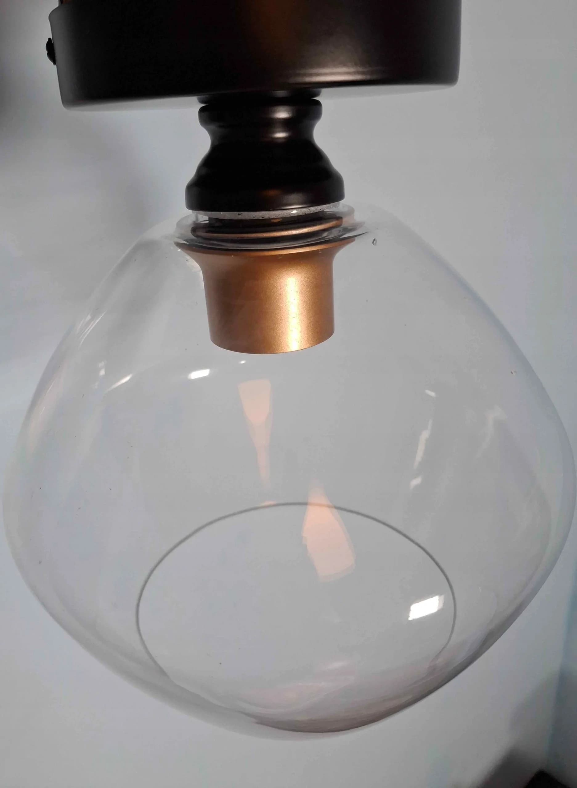 Nowoczesna Lampa Sufitowa Szklana Kula – Loft / Industrialna – Czarno-Złota Nowoczesna Lampa Sufitowa Szklana Kula – Loft / Industrialna – Czarno-Złota - Kinkiety