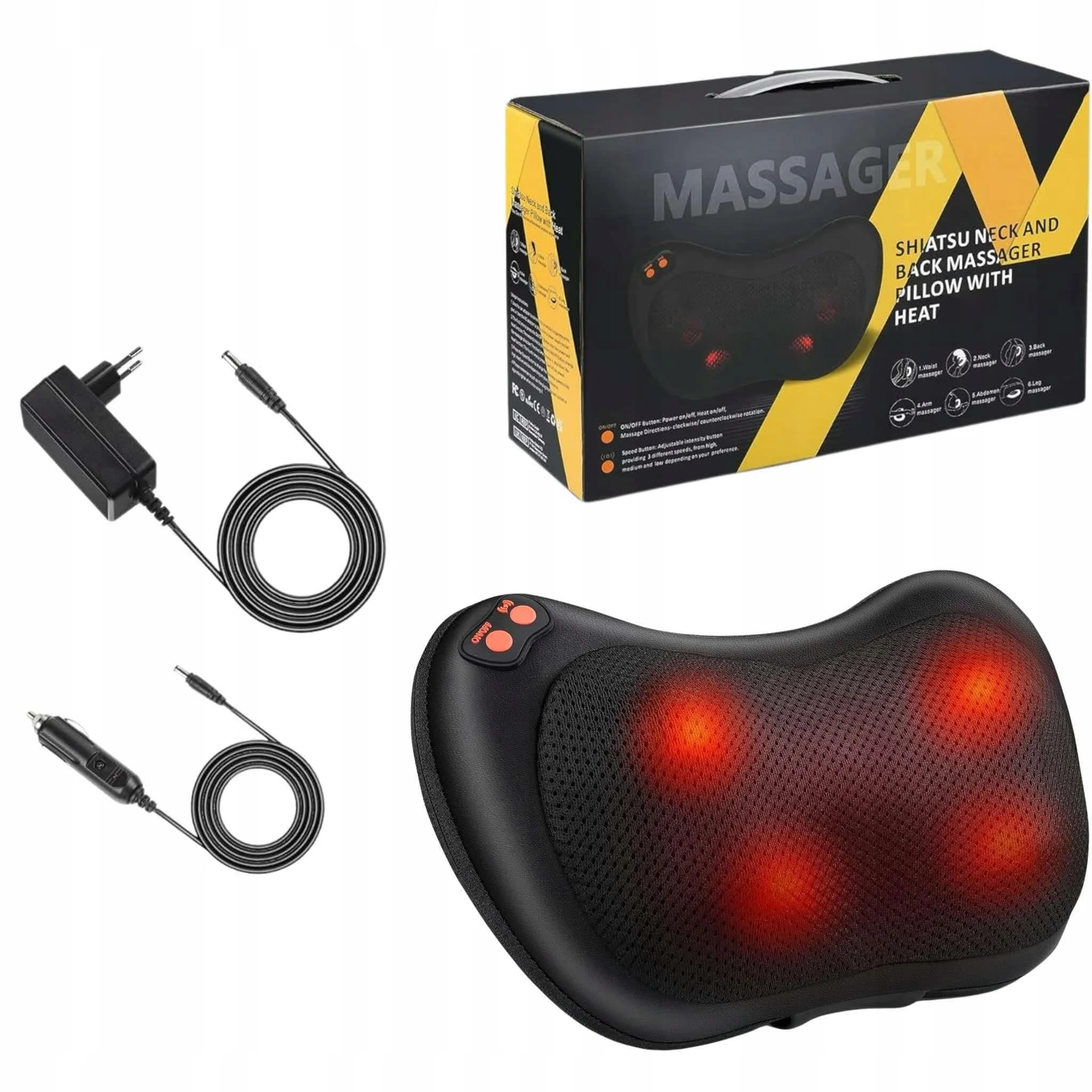 Masażer poduszka masująca z kablem Wtyczka uk + Adapter Masażer poduszka masująca z kablem Wtyczka uk + Adapter - Sprzęt i urządzenia do masażu