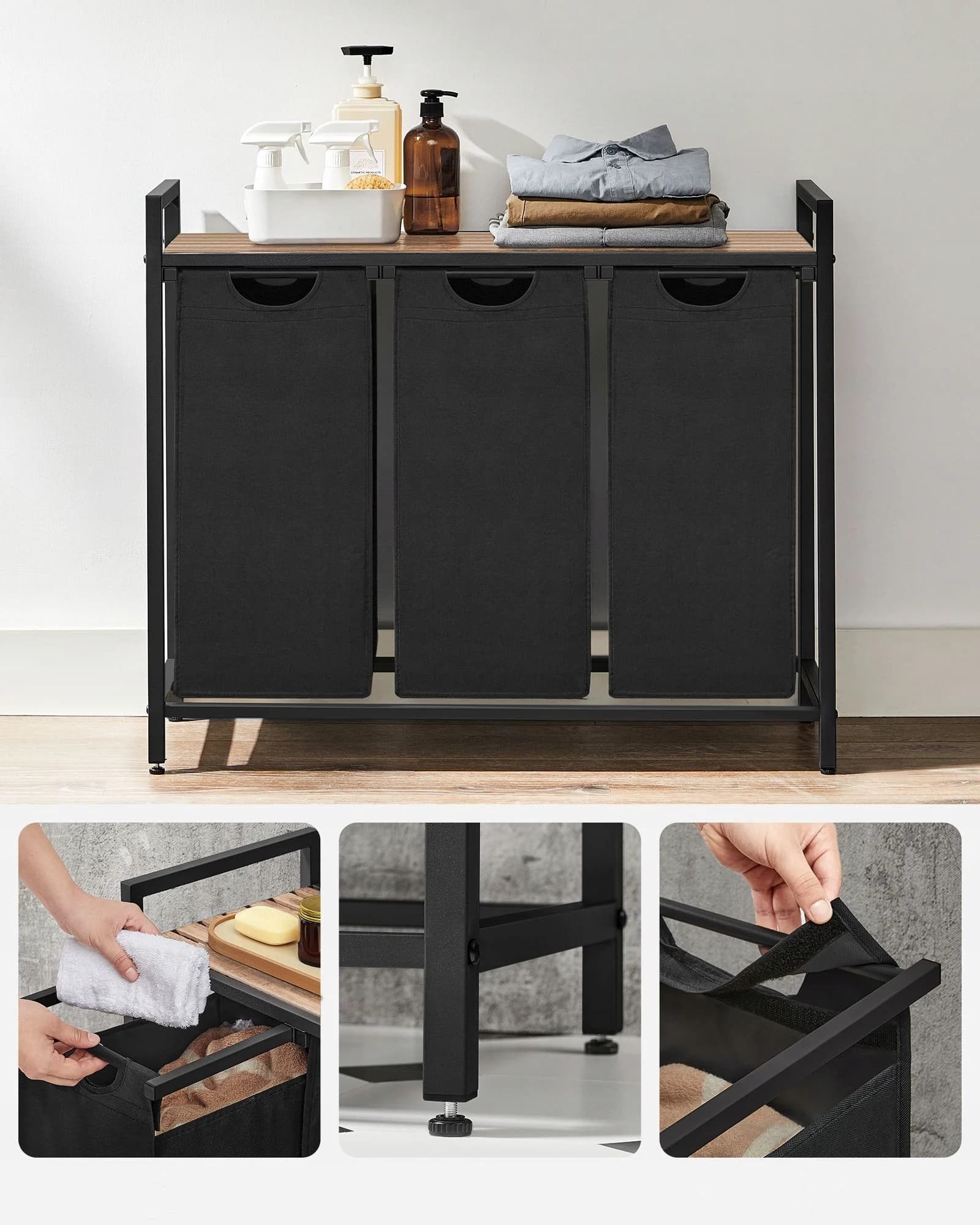 Kosz wolnostojący na pranie Songmics 114l czarny (po zwrocie) Kosz wolnostojący na pranie Songmics 114l czarny (po zwrocie) - Songmics Kosze i pojemniki na pranie