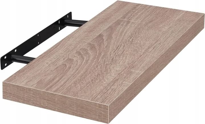 Regał ścienny, półka na książki, regał wiszący na płyty drewno, 40 cm, dąb Regał ścienny, półka na książki, regał wiszący na płyty drewno, 40 cm, dąb - Półki