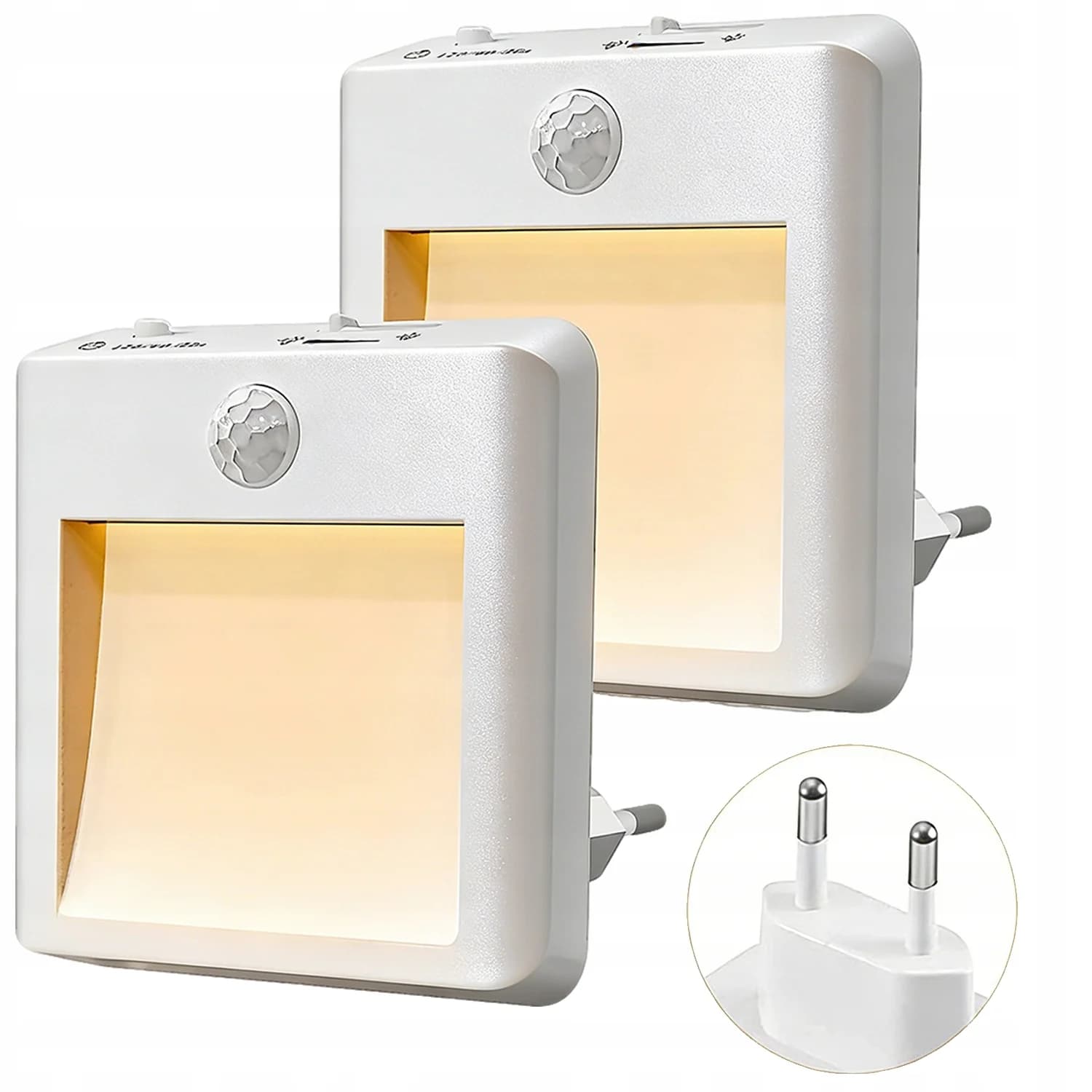 2SZT Lampka Nocna LED Do Kontaktu z Czujnikiem Ruchu Zmierzchu Gniazdko 2SZT Lampka Nocna LED Do Kontaktu z Czujnikiem Ruchu Zmierzchu Gniazdko - Lampki nocne